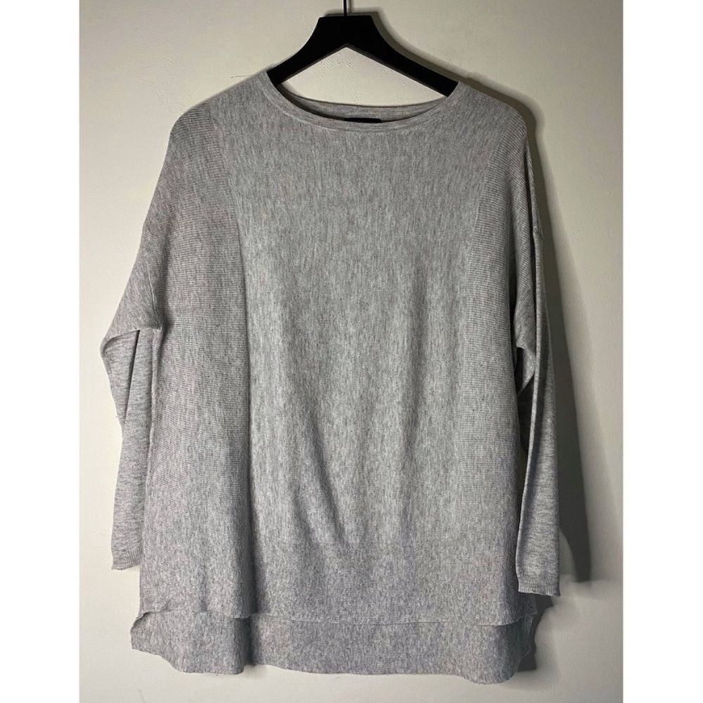 Topshop Gray Long Sleeve Wool Blend Sweater